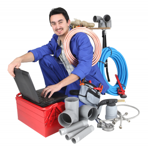 licensed plumber with kit